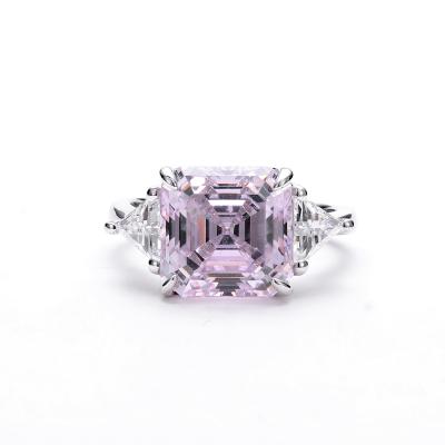 China Wholesale Goose Pink 925 Diamond Ring 18k Silver High Carbon Zircon Rings Engagement Diamond for sale