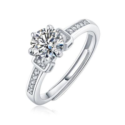 China New fashion wedding engagement party 1 ct wholesale genuine moissanite ring 925 sterling silver for sale