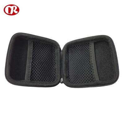 China Waterproof Eco-friendly Earphone Case Black Eva Hard Shell Interior With Mesh Pocket Eva Earphone Case for sale