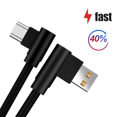 China Fast Charging Micro Type C L Shape Cell Phone USB Cable For Sumsang Galaxy S21 S20 For Huawei Type-C L Poke Wire Android Cell Phone for sale