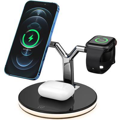 China Convenient Qi Magnetic 3 In 1 Multi Function Fast Wireless Charger Station For iPhone for sale