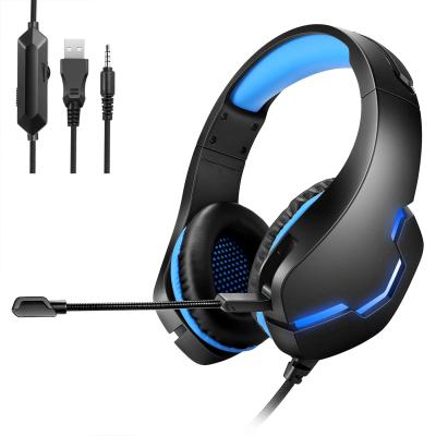 China Competitive Sound Gaming Earphones J10 LED Microphone auriculares Notebook PS4 Competitive Luminous Stereo Headset Wired for sale