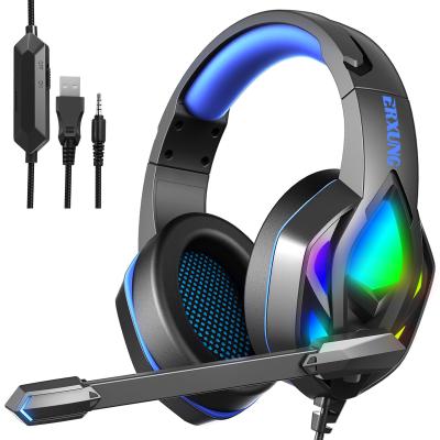 China Perfect Sound H100 Wired Earphone Noise Reduction RGB Light 3.5mm Cool High Fidelity Game USB2.0 Headset For Listening Music for sale