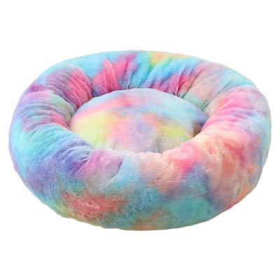 China High Quality Fluffy Round Pet Travel Beds Accessories Luxury Donut Dog and Cat Beds for sale