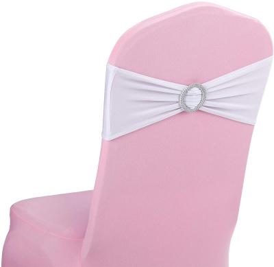 China Disposable Universal Elastic Chair Cover Bands With Buckle Slider For Banquet Party Hotel Event Decorations for sale