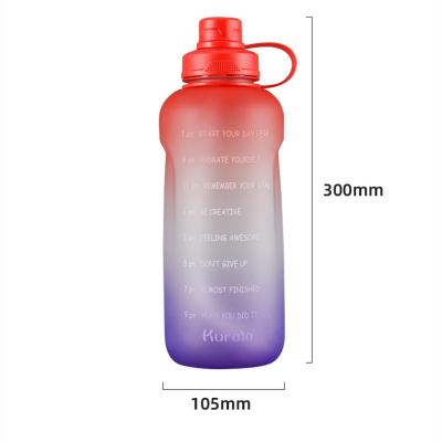 China Viable Motivation 2000ml Water Bottle with Date/Time Band Marker - Hourly Hydration Meter with Leak Proof Lid for sale