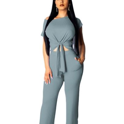 China HHHLISIM QUICK DRY Women's High Waist Solid Color Casual Wide Leg Pants Women's Two Piece Suit for sale