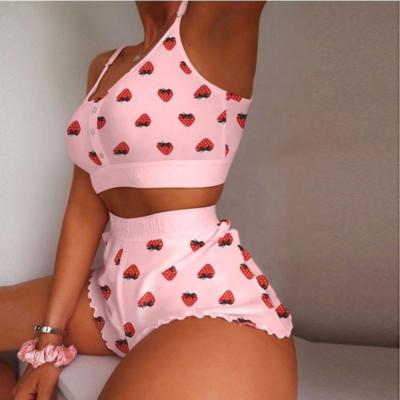 China Elasticity and Soft X2008 Custom S M L Silk Pajamas Summer Pajamas Tops XL XXL XXXL Soft Milk Suit Pretty Shorts OEM Plus Size Women's Underwear for sale