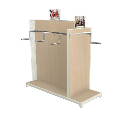 China Nature Popular Metal MDF Garment Display Rack Mesh Pabel New Price Appropriate Design For Clothes for sale