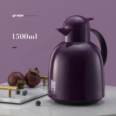 China PORTABLE Glass Thermal Tea Kettles Vacuum Flask Maker 1500ml Glass Drinkwares Vacuum Flask Tea Kettles for sale