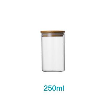 China Sustainable Custom Relea 250ml Storage Container Spice Jar Logo Borosilicate Glass Kitchen Food for sale