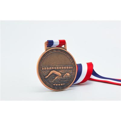 China High quality antique imitation cheap commemorative sports swimming gold medal sports metal for sale