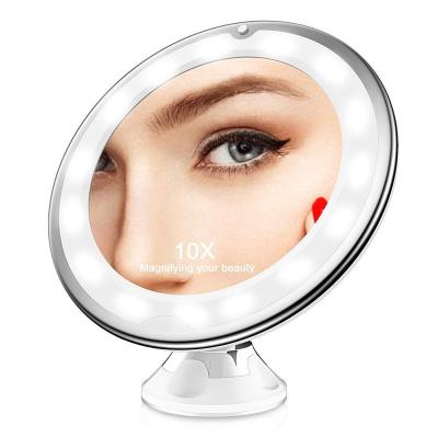 China Brand New Personalized 10x Bathroom Vanity Makeup Mirror Led Light Vanity Table With Led Light Makeup Mirror for sale