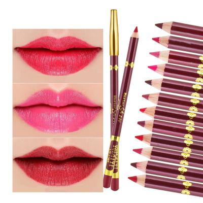 China Waterproof 12 Colors Lip Liner Pencil Private Label Hold Waterproof Long Lasting Makeup Lip Liner for sale