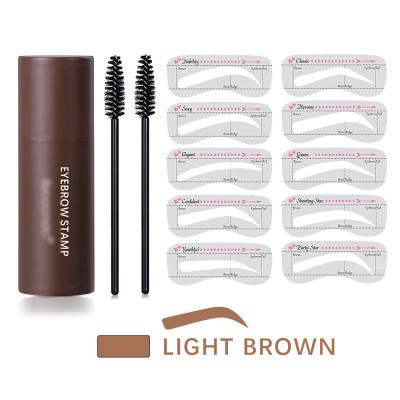 China New Waterproof Repair Powder Eyebrow Pencil Eyebrow Stamp and Stencil Kit for sale