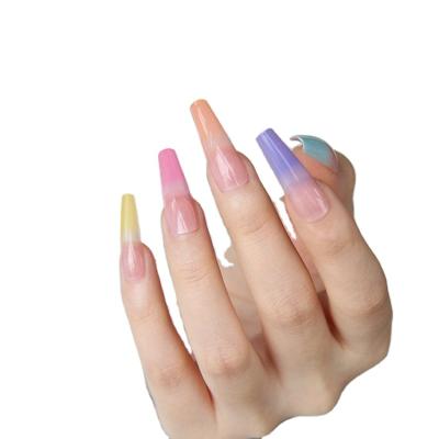 China Full Cover False Nail Color Design Fake Nails Packaging Box Various Tips Custom Long Press On Nails For Women for sale