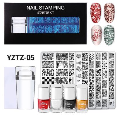 China Casual Wholesale Free Painted Nail Manicure Tools Full Set Steel Plate Printed Nail Polish for sale