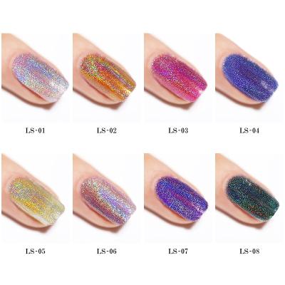 China New 7ml Casual Wholesale Casual Semi Permanent Colorful Gel Laser Sequin Magic Nail Polish for sale