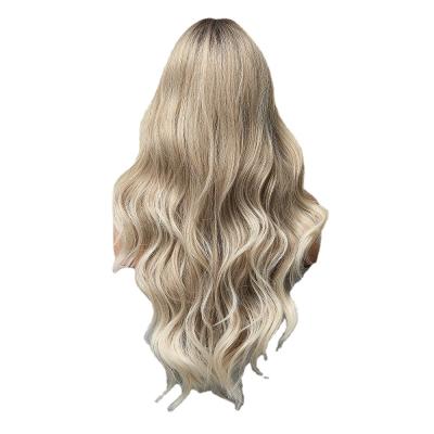 China European and American Wigs Thick Straight Soft Fashion Light and Natural Mixed Color Gray Full Headgear Wigs Light for sale