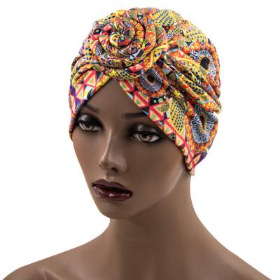 China New Environmental Friendly Fashion Colorful Adjustable Hoods Print Turban Hat Around Headband Headband for sale