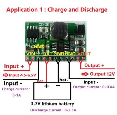 China 10W 12V Lithium Battery Charger and 3.7V 5V to 12VDC Discharger Board DC-DC Converter Booster Module for IP PTZ Diy 10W 12V UPS Camera for sale