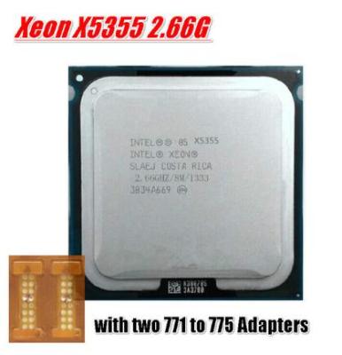 China Server Free 2 Pcs Adapter For Intel Xeon X5355 CPU 2.66GHz LGA771 8MB L2 Cache Quad Core Server CPU for sale