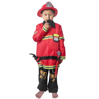 China Firefighter Cosplay Performance Costume Fire Clothing Small Purchasing Firefighter Indoor Outdoor Children Gifts for sale