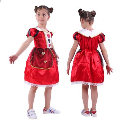 China Shopping Gifts Holiday Movie Cosplay Indoor Outdoor Queen Of Hearts Costume Princess Party Cosplay Kids Stage Costume for sale