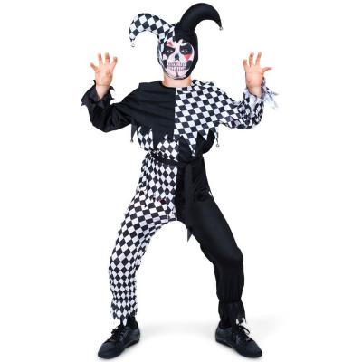 China Black And White Plaid Clown Costume Stage Performance Halloween Costumes Cosplay Children'S Shopping Halloween Indoor Outdoor Clown Gifts ' for sale