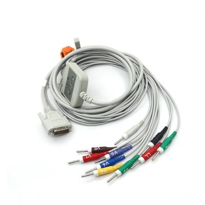 China EKG cable with Nihon Kohden BJ-902D ECG-1250A / ECG-9620 10 lead EKG cable (with screws), AHA 3.0 din for sale