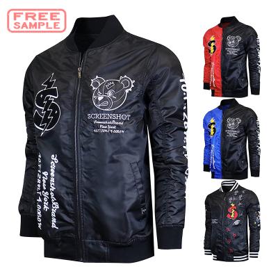 China OEM Viable Custom Wholesale Mens Unfilled Satin Bomber Ma-1 Winter Baseball Bomber Stripper Unfilled Plus Size Jackets for sale