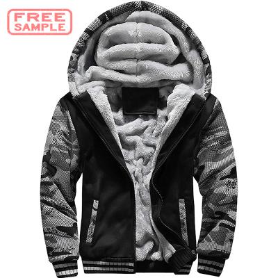 China FREE SMAPLE Windproof Good Selling Wholesale Men's Pullover Winter Workout Fleece Hoodie Jackets Full Wool Warm Thick Coats for sale