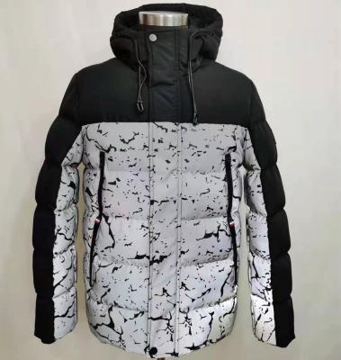 China Waterproof Factory Clothes Wholesale Printed Reflective Fabric Stripper Jackets Men for sale