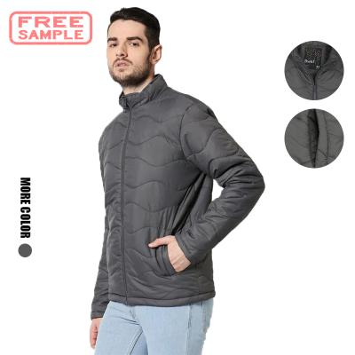 China SMAPLE New Product Zipper Gray Chill Block Wave Puffer Windproof Jacket Plus Size Mens Jackets for sale