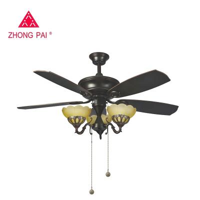 China Reversible 52 inch vintage ceiling fan with light bulb Pull Chain for sale