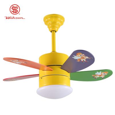 China Modern cute multicolor 30Inch mini metal and glass ceiling fan with light for Children's bedrooms for sale