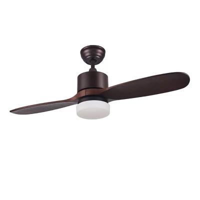 China 52inch Dc motor Simple decoration Two solid wood blades rustic design ceiling fan with light for sale