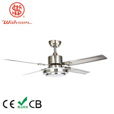 China Mute motor iron blade remote control hotel bedroom ceiling fan with light for sale