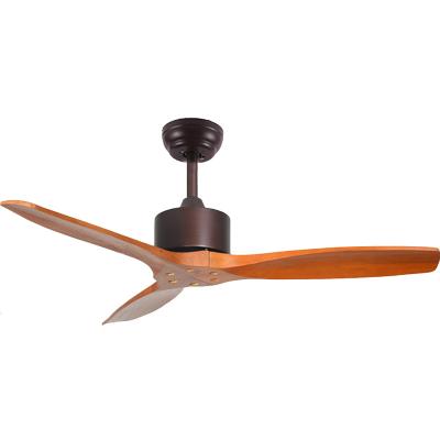 China Modern Simple Style Decorative Wood Energy Saving Remote Control Ceiling Fan With Lamp for sale