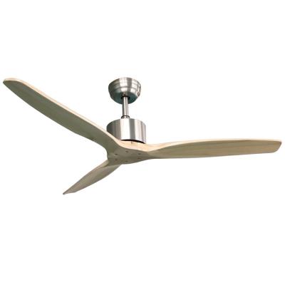 Cina Factory 52 inch ac dc motor remote control solid wood ceiling fan with CE ROHS CB in vendita