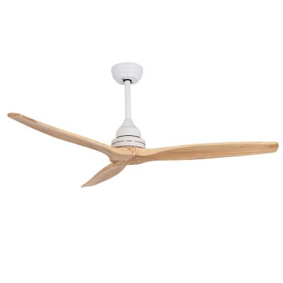 China Modern 52 inch ac dc motor wood ceiling fan without light remote control zu verkaufen