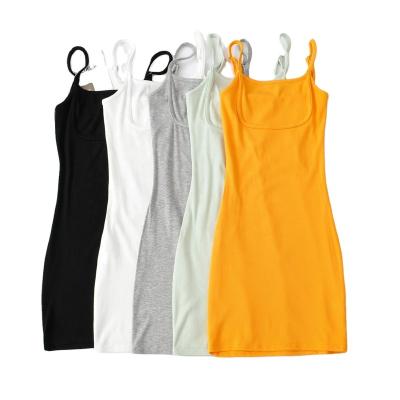 China New Arrival Anti-Static Style Sexy Spaghetti Straps Solid Breathable Cut Women Dress Club Casual Wear for sale