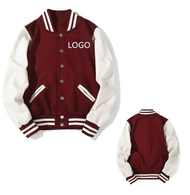 China 270GSM Patchwork Logo Patchwork Baseball Sports Breathable Custom Jacket Men's Custom Bomber Jacket for sale