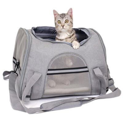 China Cat Carrier Airline Approved Soft-Sided Breathable Travel Bags Comfort Portable Foldable Pet Bag for sale