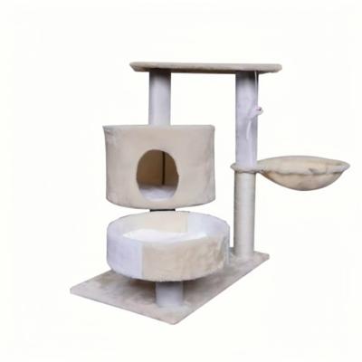 China Sustainable Multi-Level Cat Trees with Posts Plush Sisal Covered Scratching Perches and Housing for Cats and Kittens Pets for sale