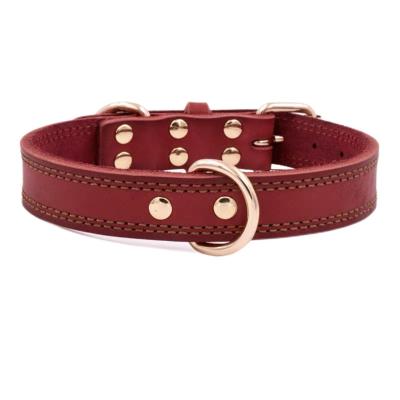 China Dogs Collar DETACHED Leather Soft Padded Round Puppy Handmade Genuine Leather Collar For Dog Small Large Cat Collars for sale