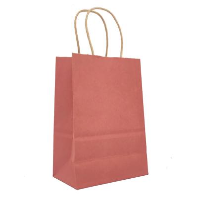 China Recyclable Packaging Paper Bag Food Grade Customized Take Away Disposable Sack Bag With Handle Eco - Friendly Brown Paper for sale
