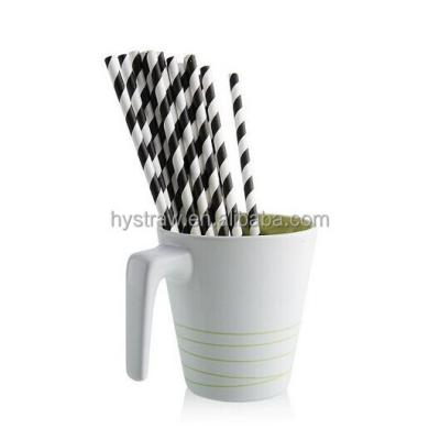 China Biodegradable Black and White Striped Paper Straw for Halloween Decoration for sale