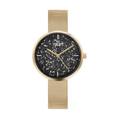 China Water Resistant OEM Gold Analog Mesh Band Stainless Steel Fashion Women Watch for sale