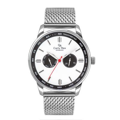 China OEM Silver Analog Multi Function Stainless Steel Day/Date Gents Classic Watch for sale